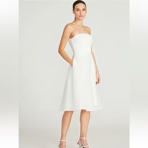 White Penelope Strapless Dress by Theia